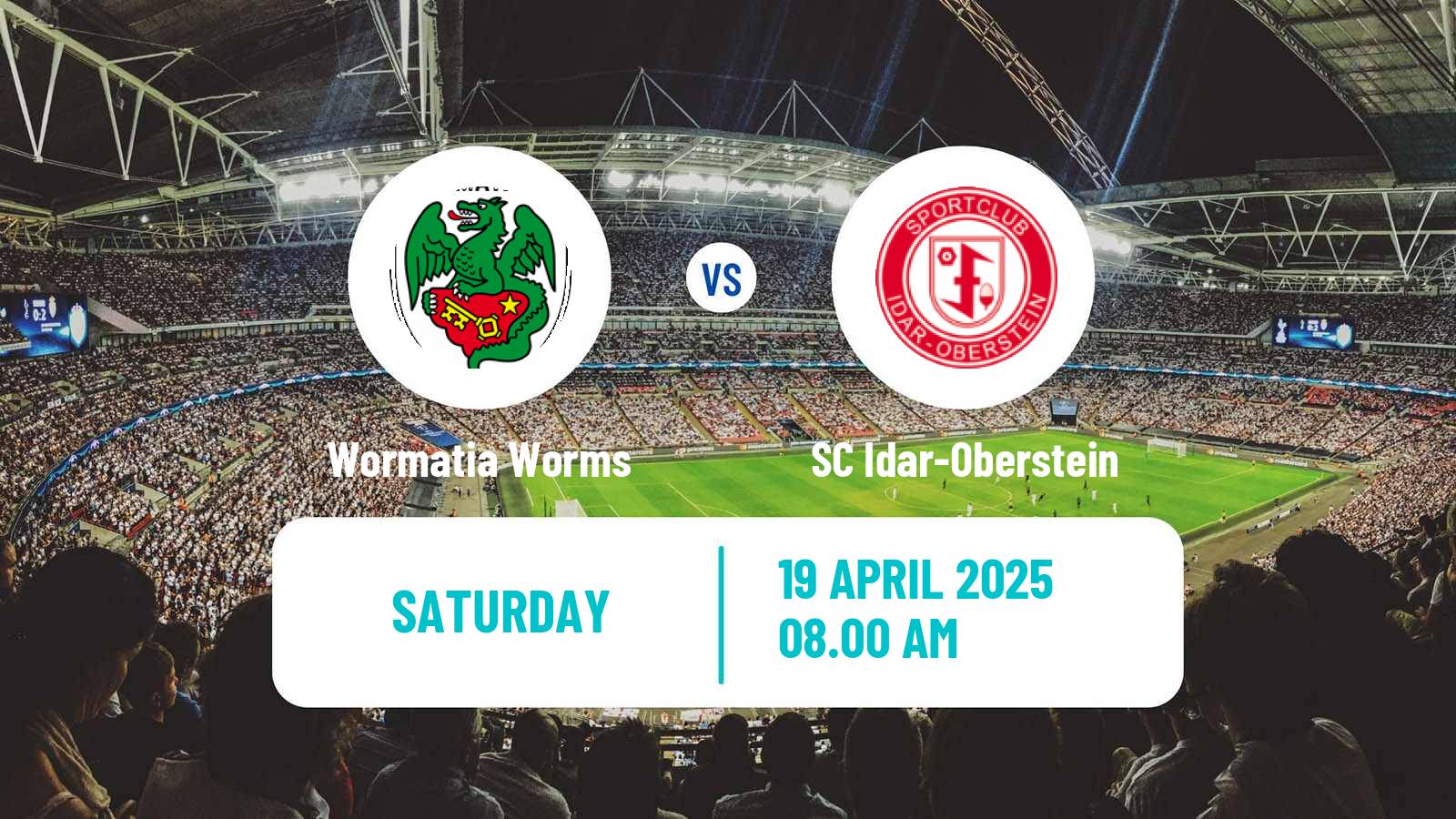 Soccer German Oberliga Rheinland-Pfalz/Saar Wormatia Worms - SC Idar-Oberstein