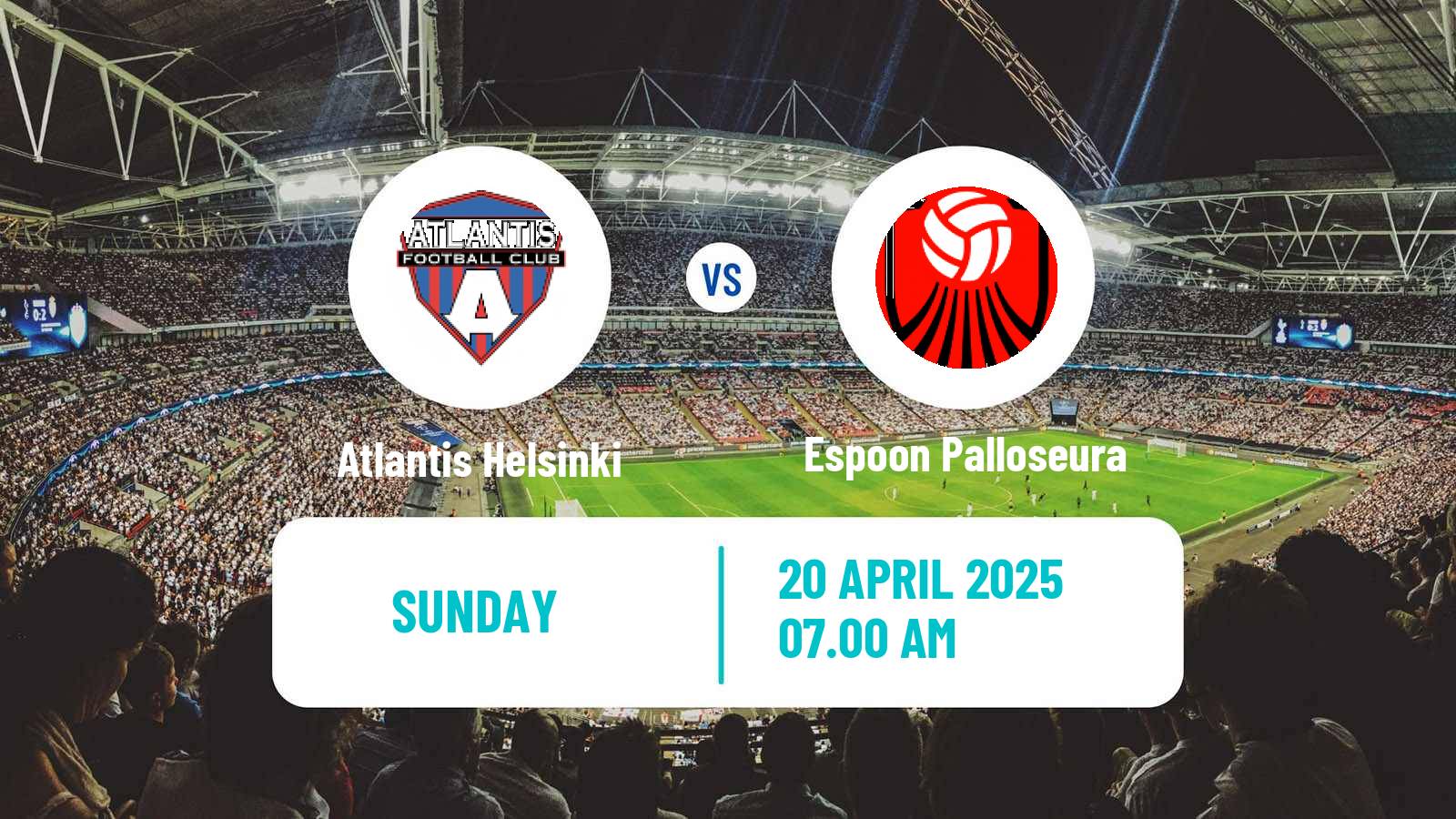 Soccer Finnish Ykkonen Atlantis Helsinki - Espoon Palloseura