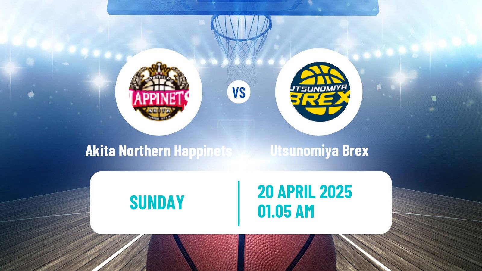 Basketball BJ League Akita Northern Happinets - Utsunomiya Brex