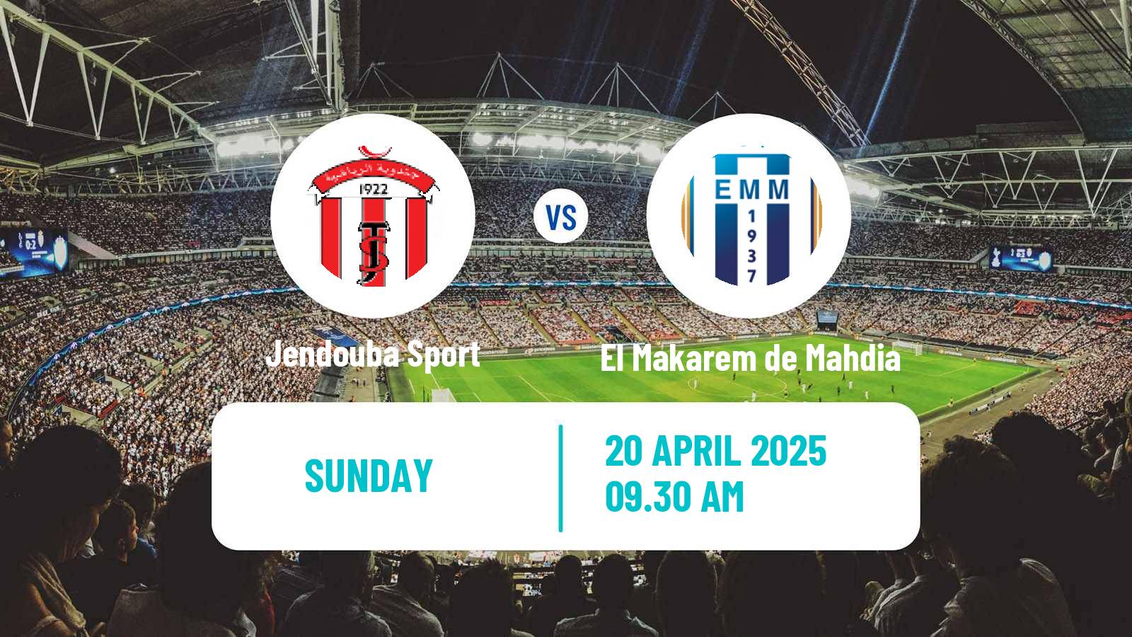 Soccer Tunisian Ligue 2 Jendouba Sport - El Makarem de Mahdia