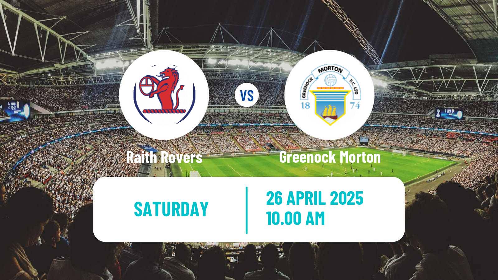 Soccer Scottish Football Championship Raith Rovers - Greenock Morton
