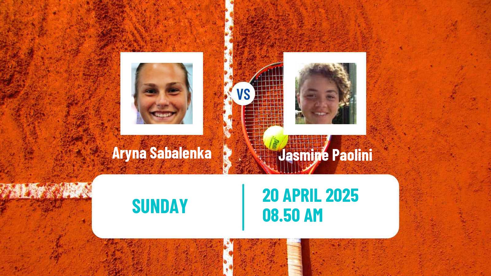 Tennis WTA Stuttgart Aryna Sabalenka - Jasmine Paolini