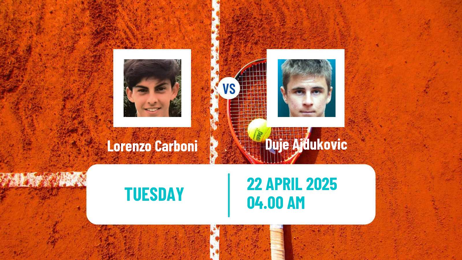 Tennis Rome Challenger Men Lorenzo Carboni - Duje Ajdukovic