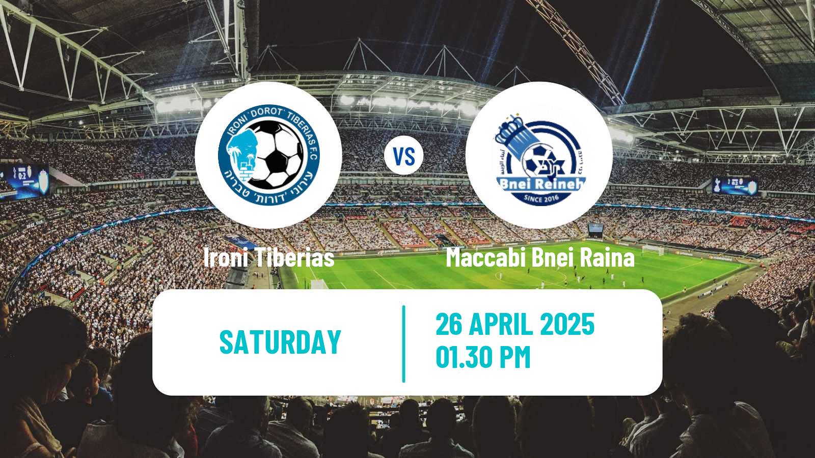Soccer Israeli Ligat haAl Ironi Tiberias - Maccabi Bnei Raina