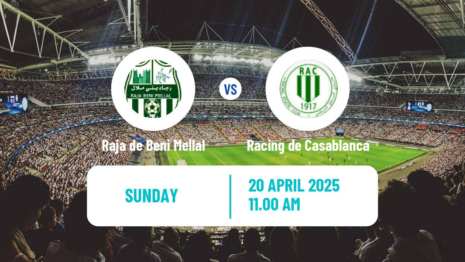 Soccer Moroccan Botola 2 Raja de Beni Mellal - Racing de Casablanca