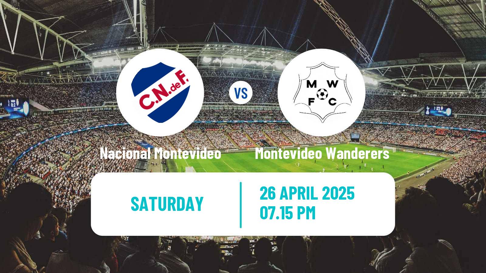 Soccer Uruguayan Primera Division Nacional Montevideo - Montevideo Wanderers
