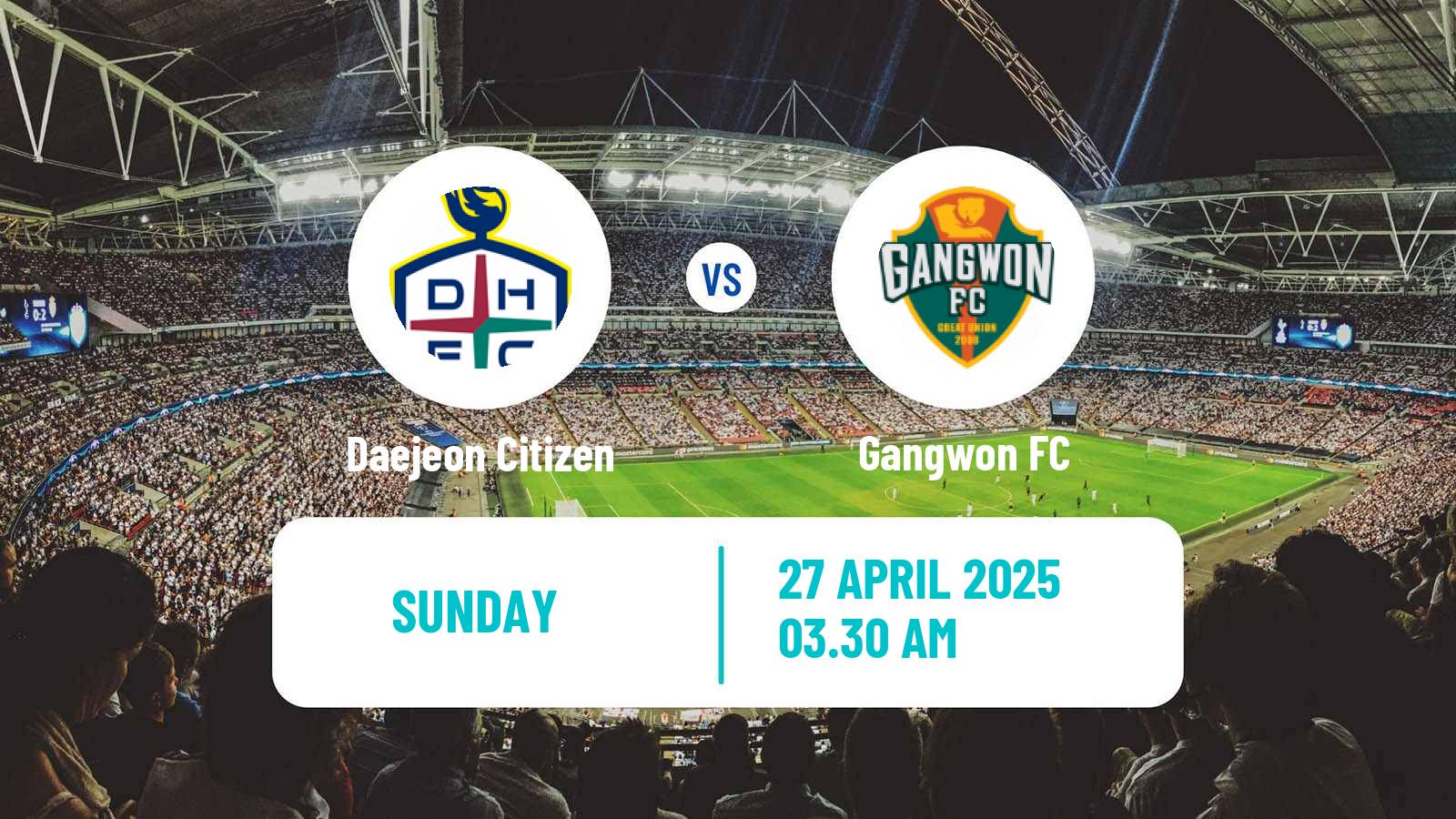 Soccer South Korean K-League 1 Daejeon Citizen - Gangwon