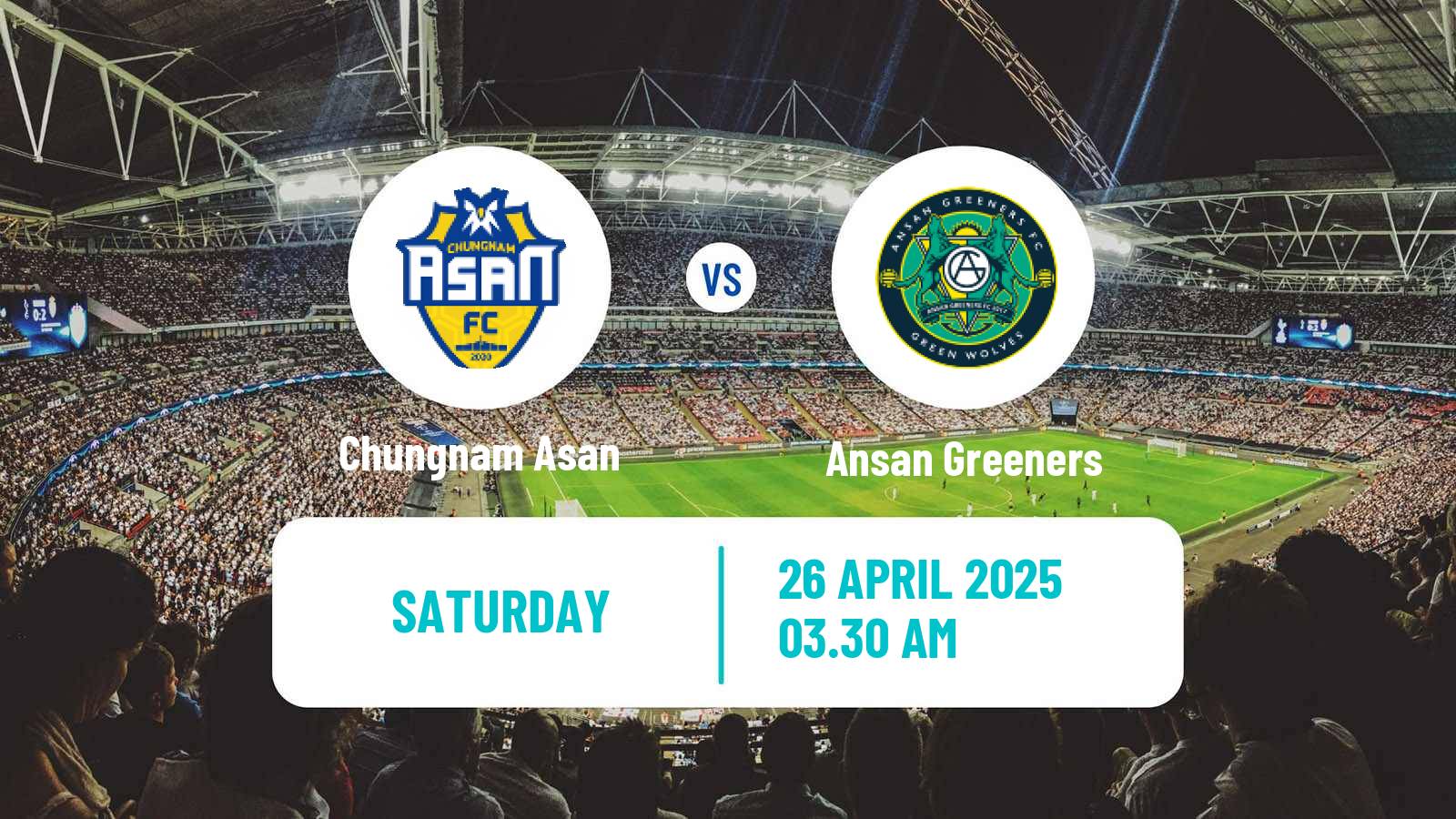 Soccer South Korean K-League 2 Chungnam Asan - Ansan Greeners