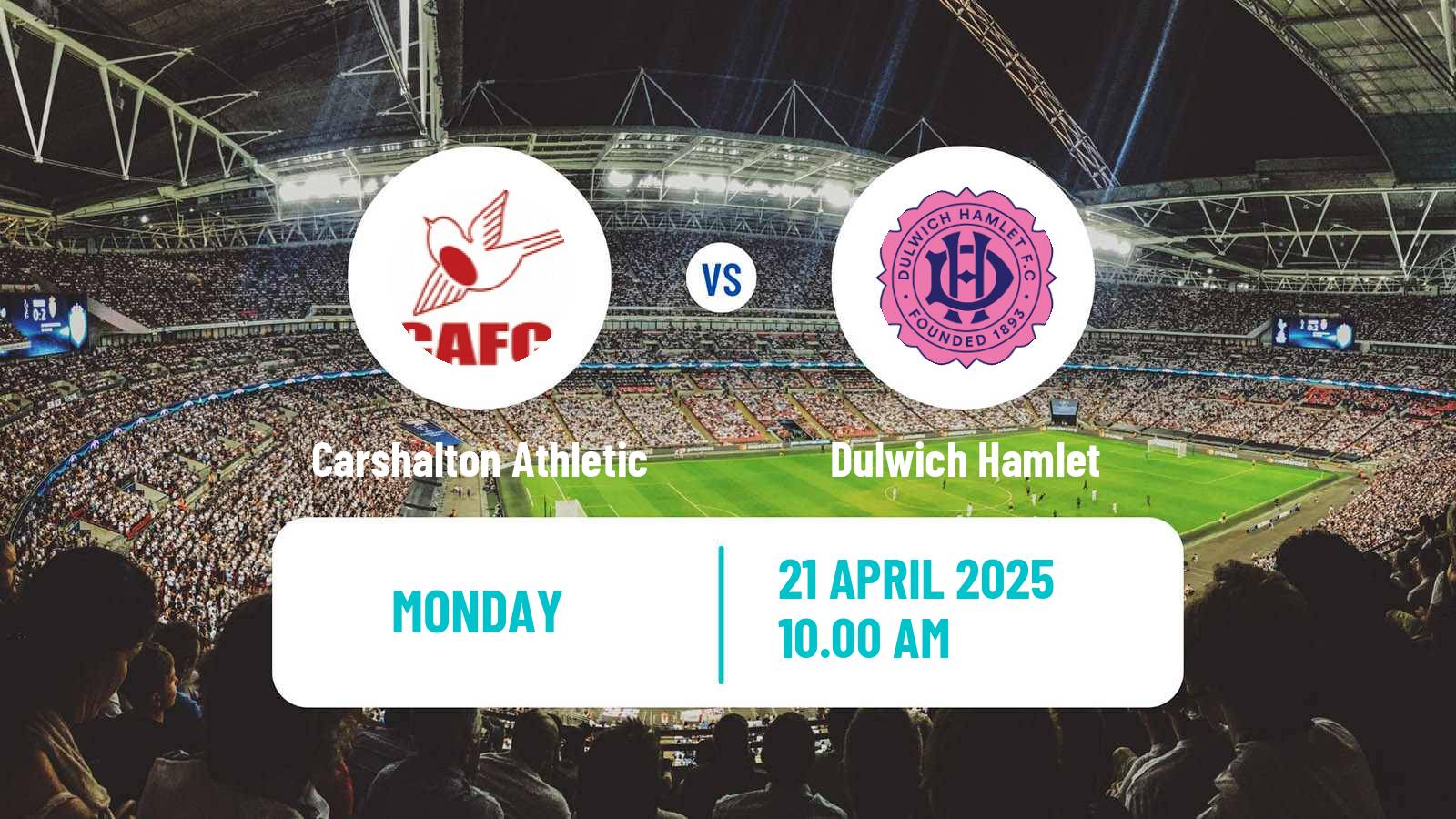 Soccer English Isthmian League Premier Division Carshalton Athletic - Dulwich Hamlet