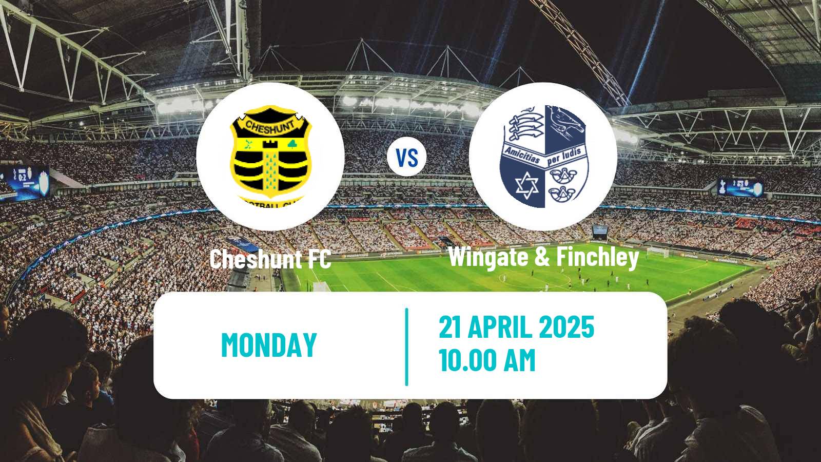 Soccer English Isthmian League Premier Division Cheshunt - Wingate & Finchley