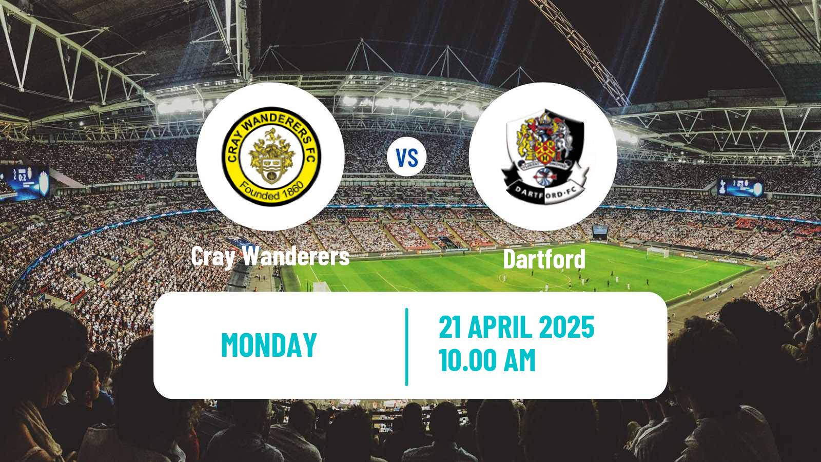 Soccer English Isthmian League Premier Division Cray Wanderers - Dartford