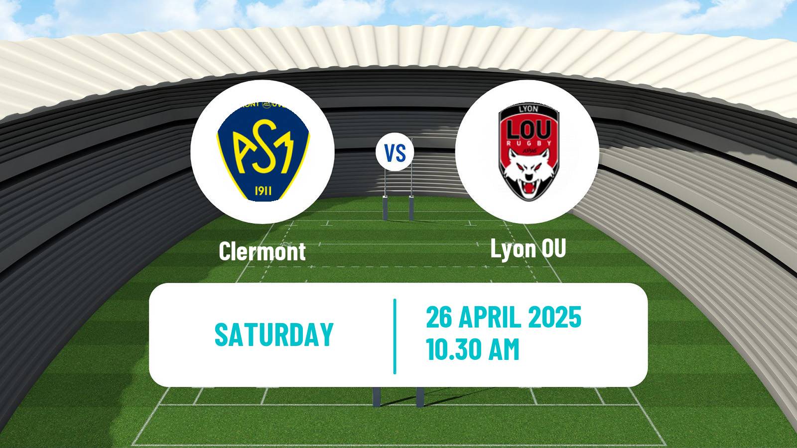 Rugby union French Top 14 Clermont - Lyon
