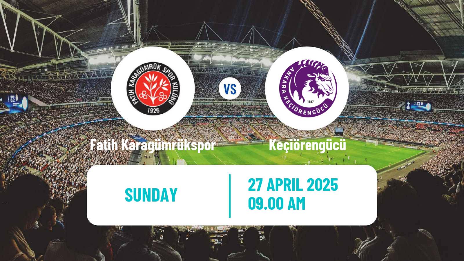 Soccer Turkish First League Fatih Karagümrükspor - Keçiörengücü