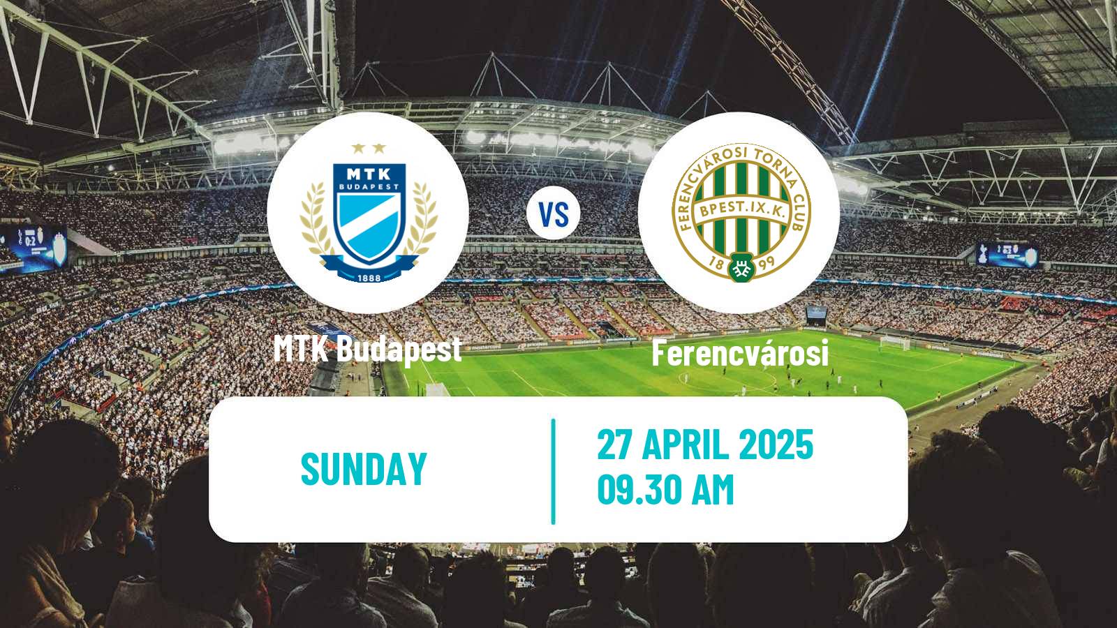 Soccer Hungarian NB I MTK Budapest - Ferencvárosi
