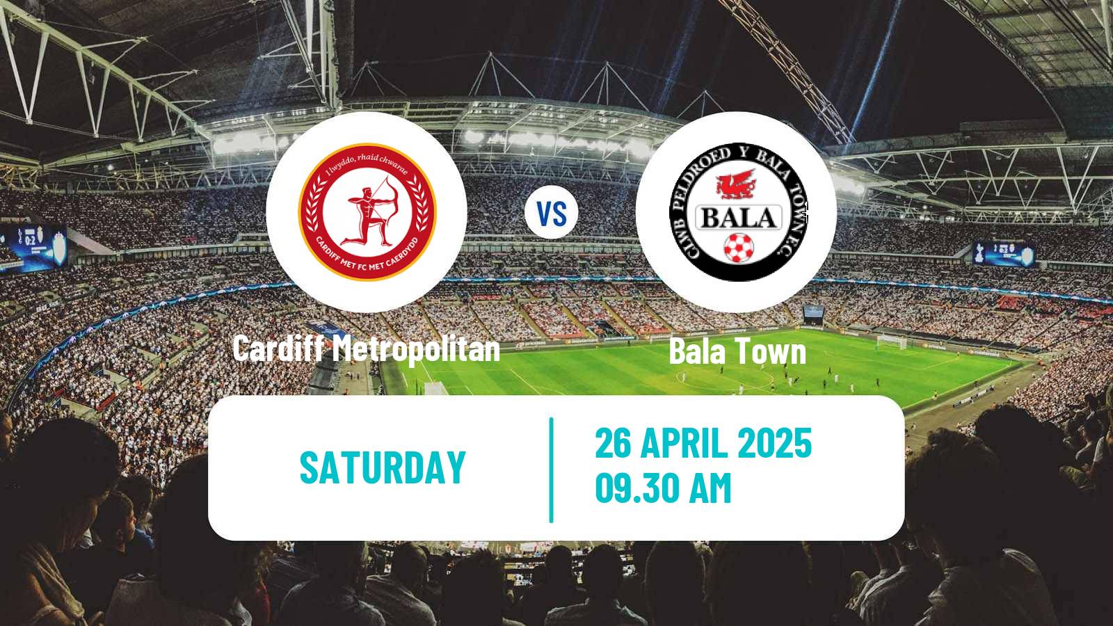 Soccer Welsh Cymru Premier Cardiff Metropolitan - Bala Town