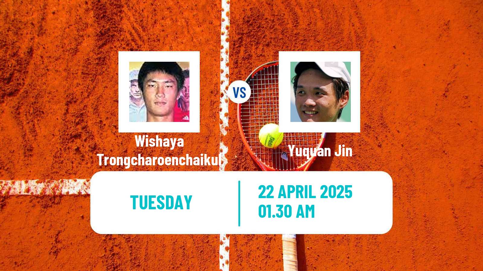 Tennis ITF M15 Luan 3 Men Wishaya Trongcharoenchaikul - Yuquan Jin