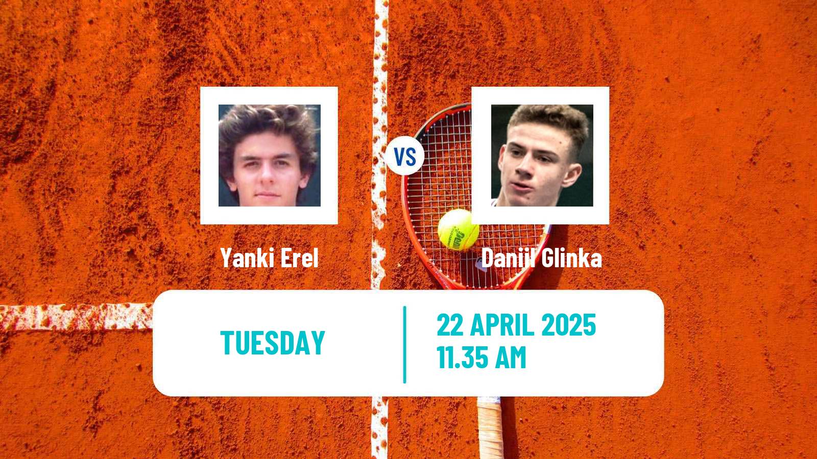 Tennis Abidjan 2 Challenger Men Yanki Erel - Daniil Glinka