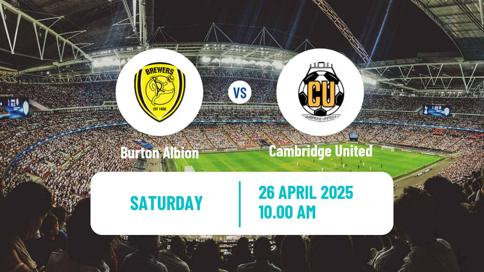Soccer English League One Burton Albion - Cambridge United