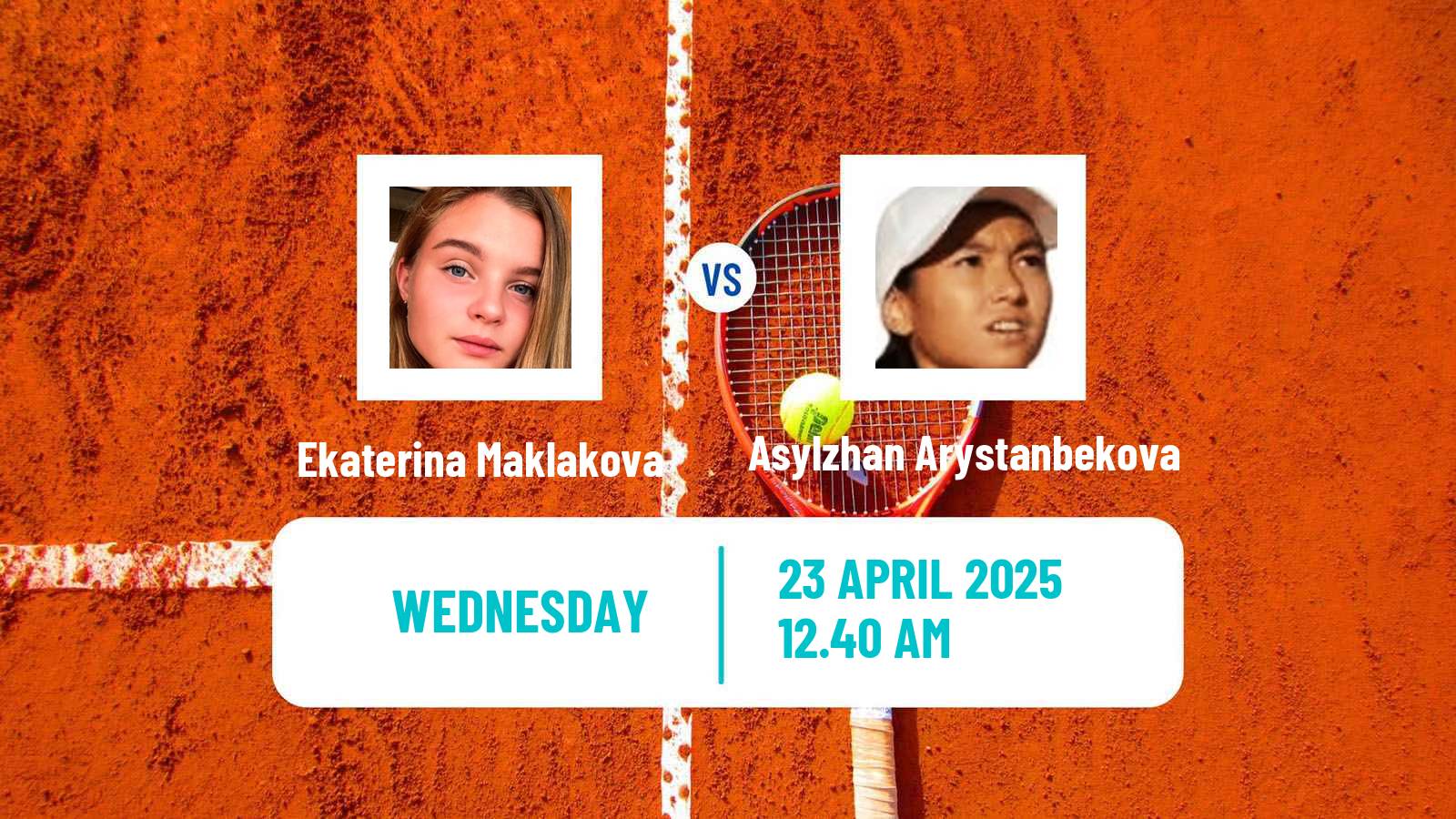Tennis ITF W15 Shymkent Women Ekaterina Maklakova - Asylzhan Arystanbekova