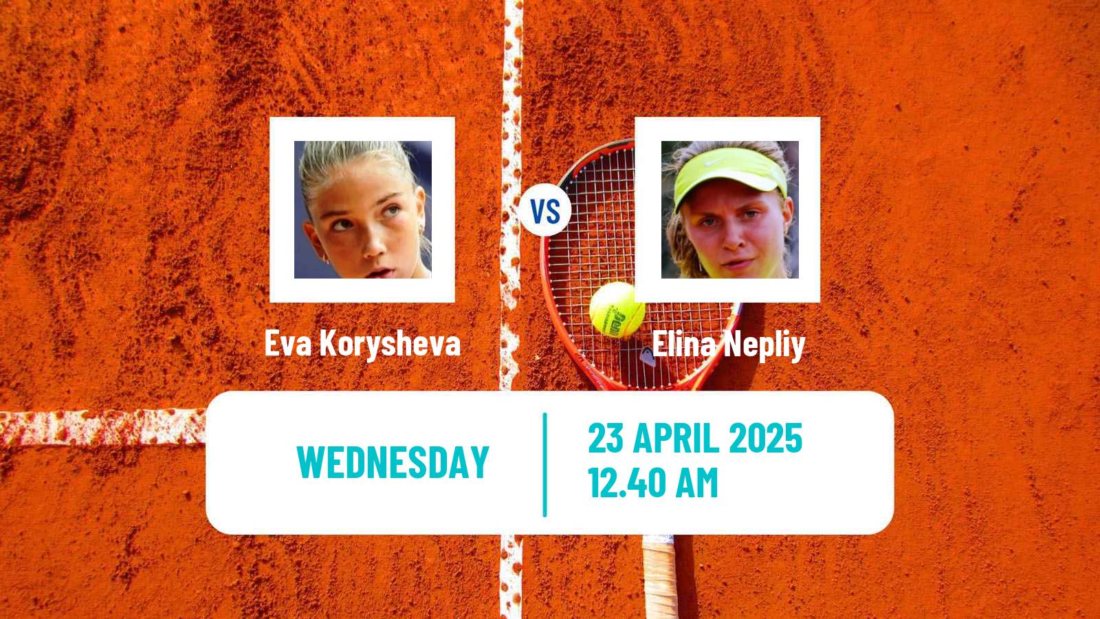 Tennis ITF W15 Shymkent Women Eva Korysheva - Elina Nepliy