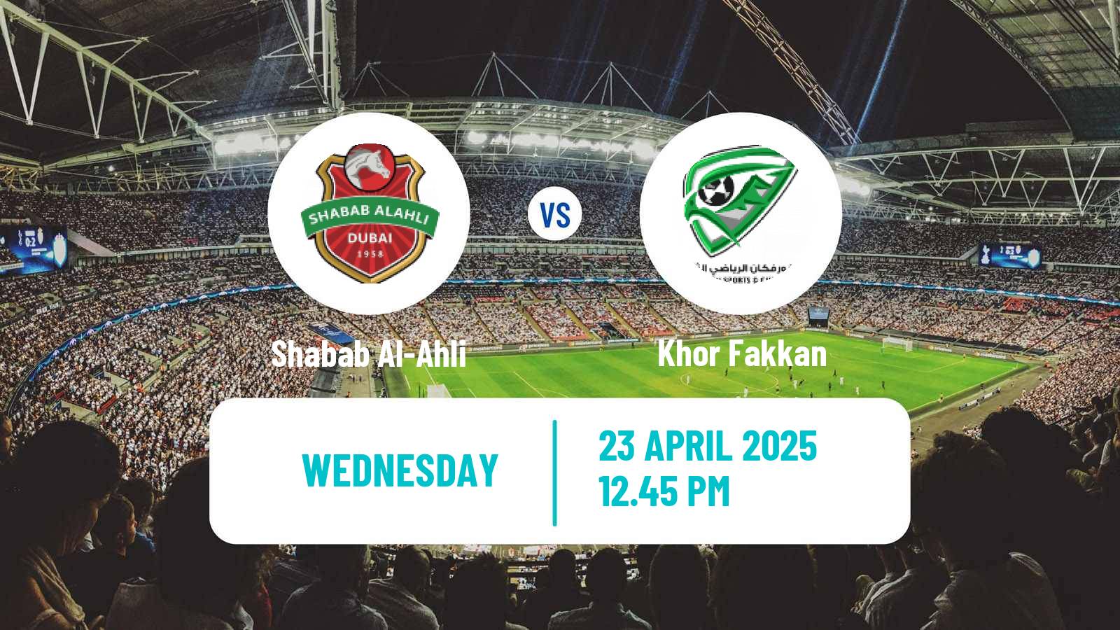 Soccer UAE Football League Shabab Al-Ahli - Khor Fakkan