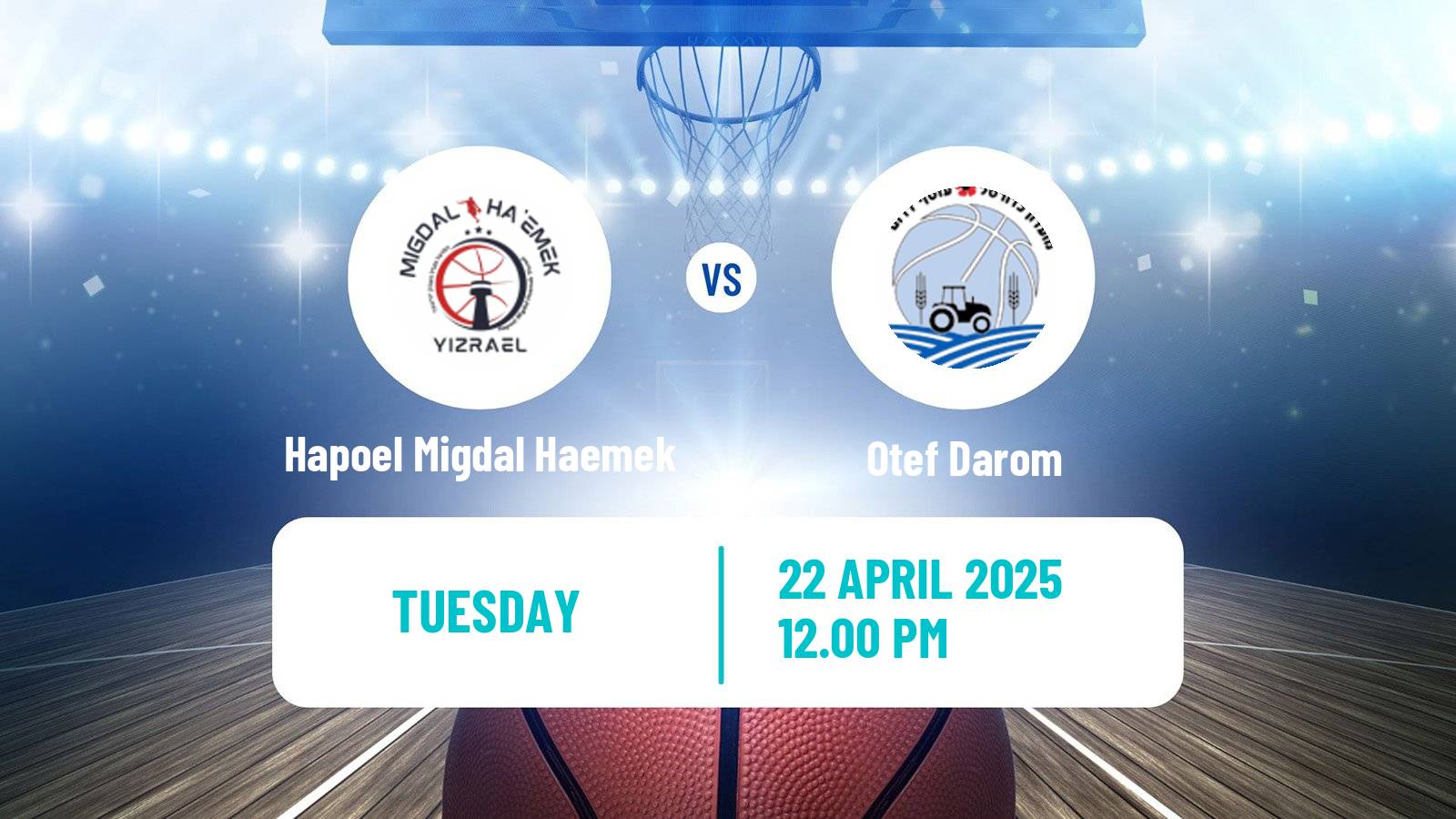 Basketball Israeli Liga Leumit Basketball Hapoel Migdal Haemek - Otef Darom