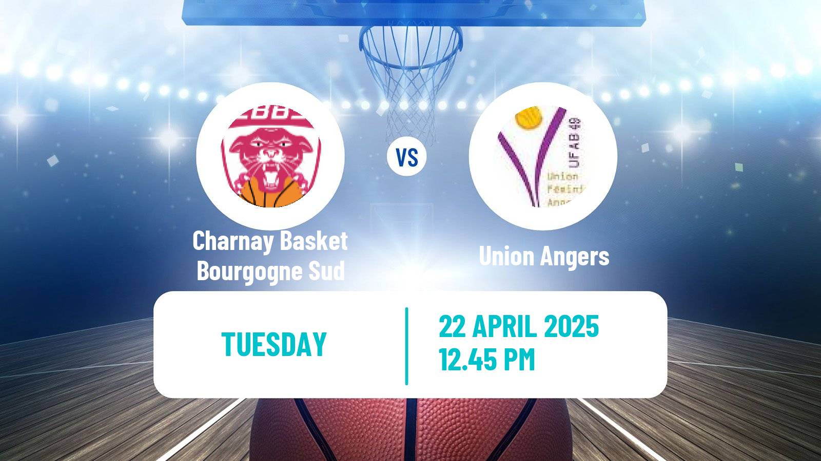 Basketball French LFB Charnay Basket Bourgogne Sud - Union Angers