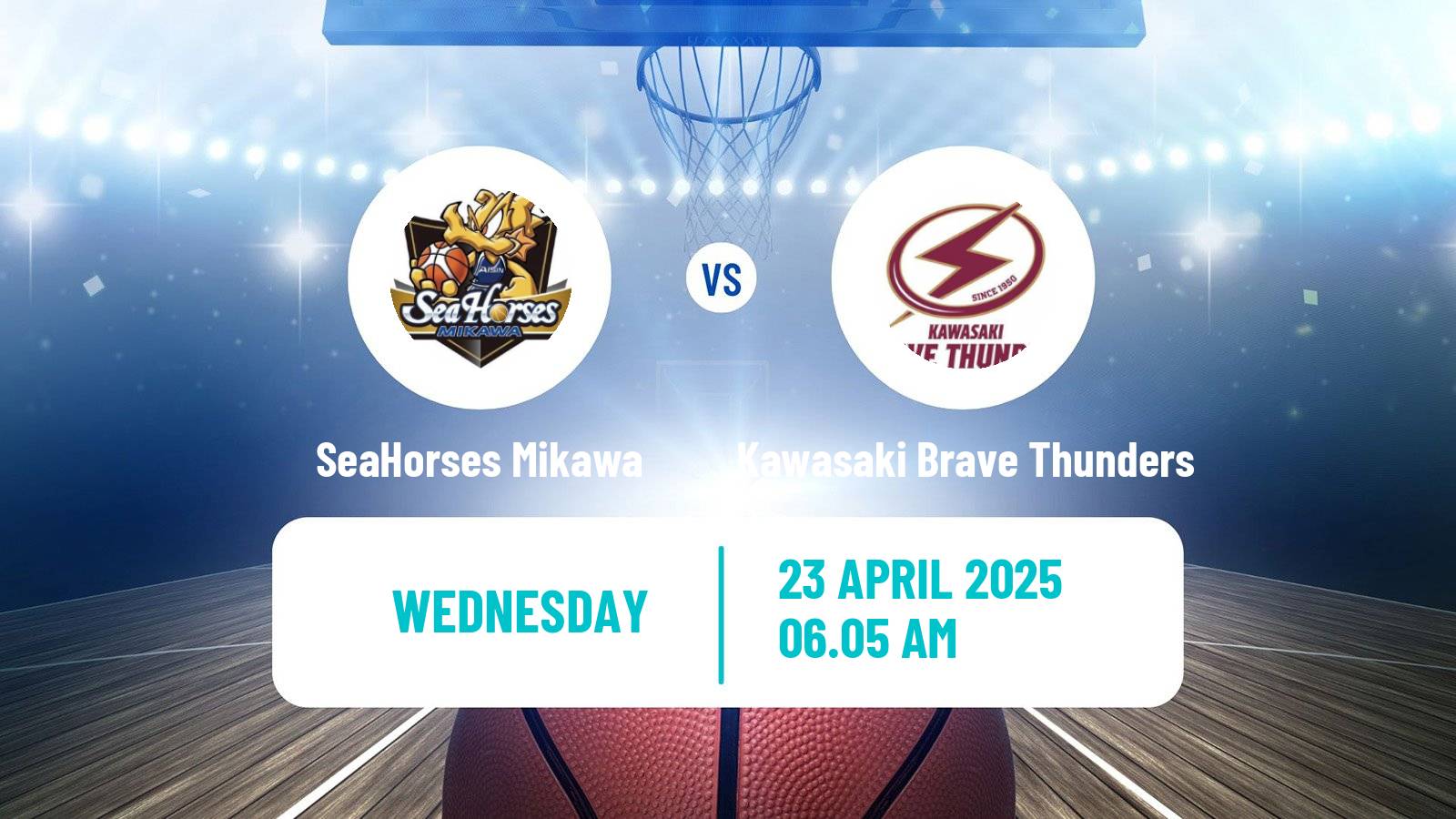Basketball BJ League SeaHorses Mikawa - Kawasaki Brave Thunders