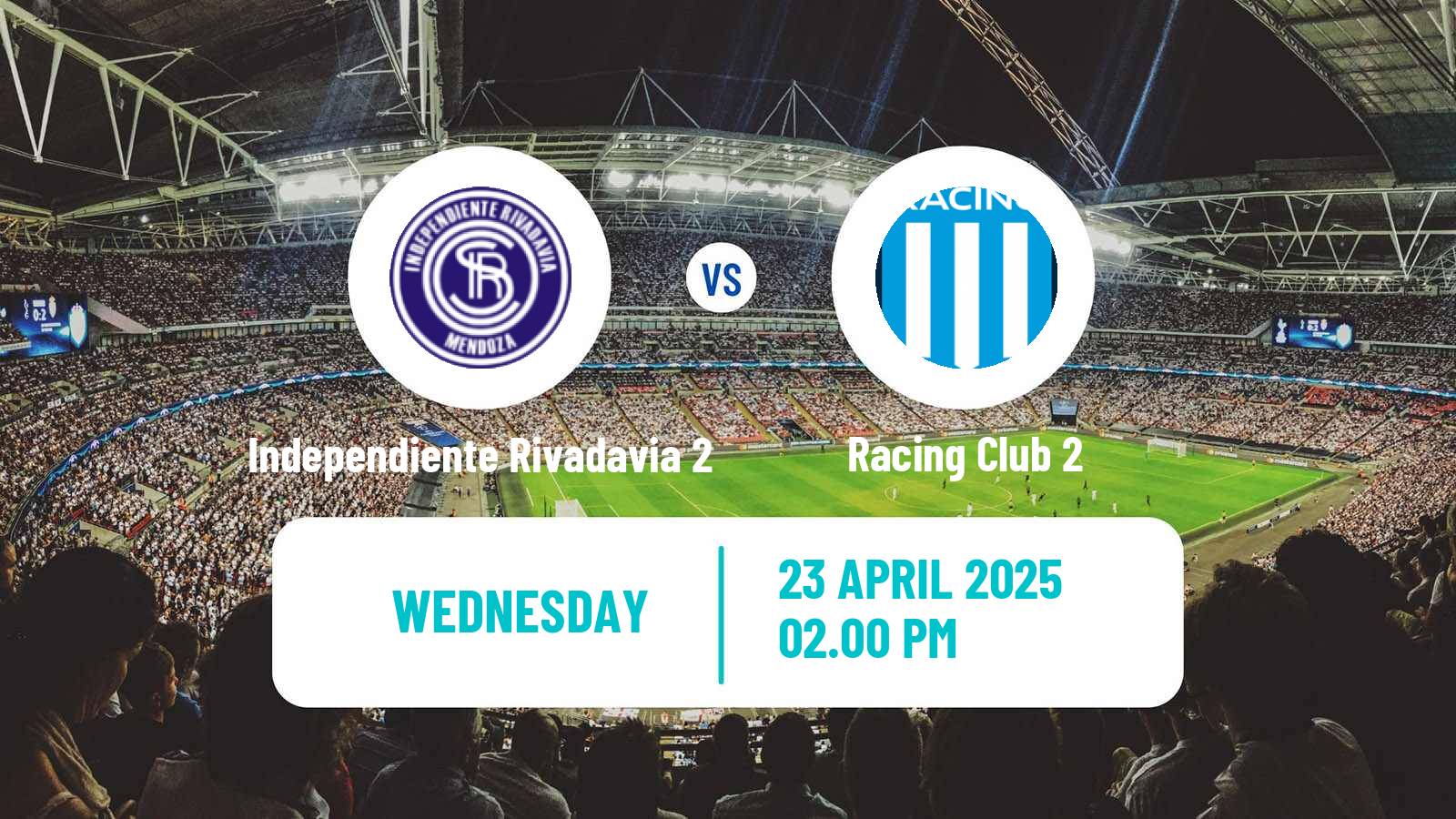 Soccer Argentinian Reserve League Independiente Rivadavia 2 - Racing Club 2