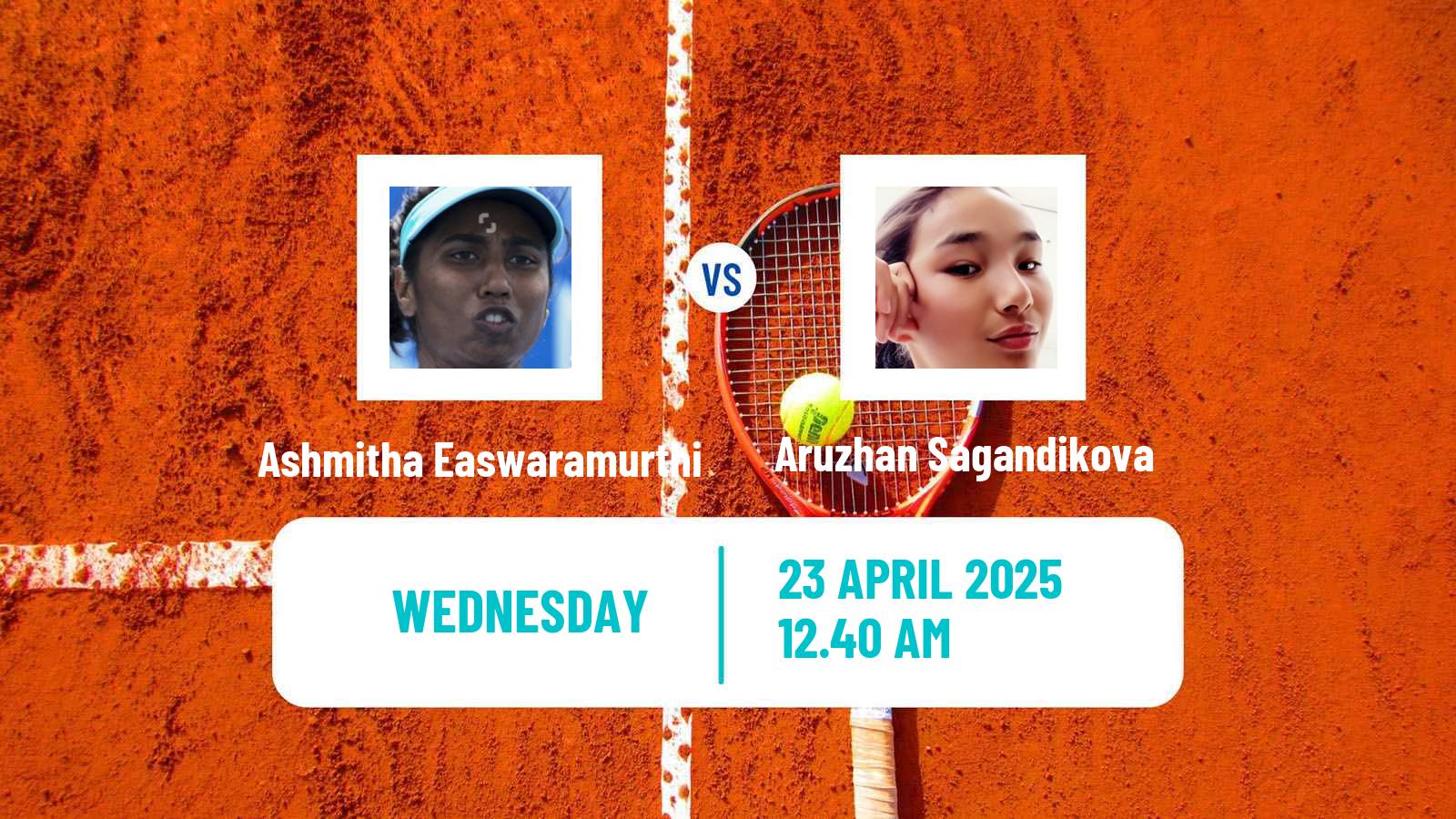 Tennis ITF W15 Shymkent Women Ashmitha Easwaramurthi - Aruzhan Sagandikova
