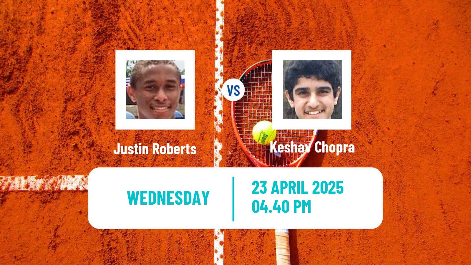 Tennis ITF M15 Vero Beach Fl Men Justin Roberts - Keshav Chopra