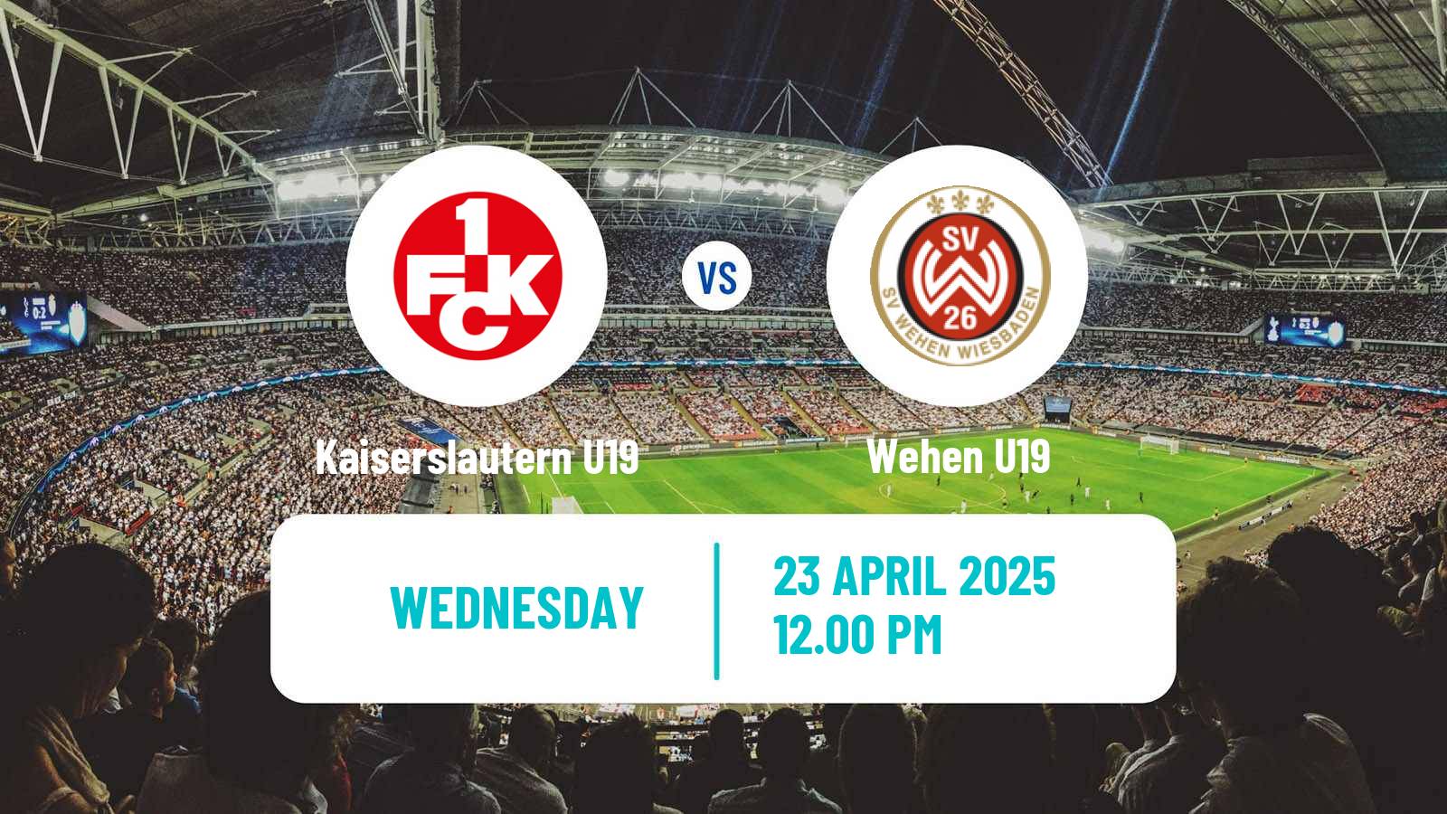 Soccer German DFB Youth League Kaiserslautern U19 - Wehen U19