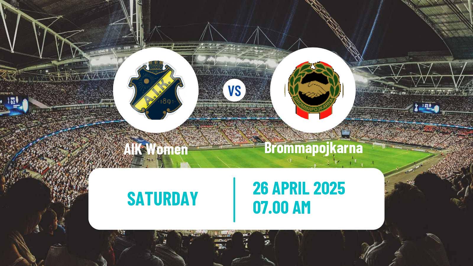 Soccer Swedish Allsvenskan Women AIK - Brommapojkarna