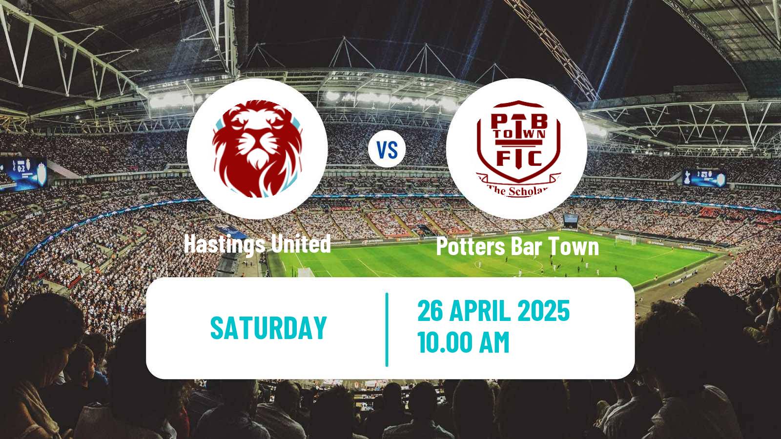 Soccer English Isthmian League Premier Division Hastings United - Potters Bar Town