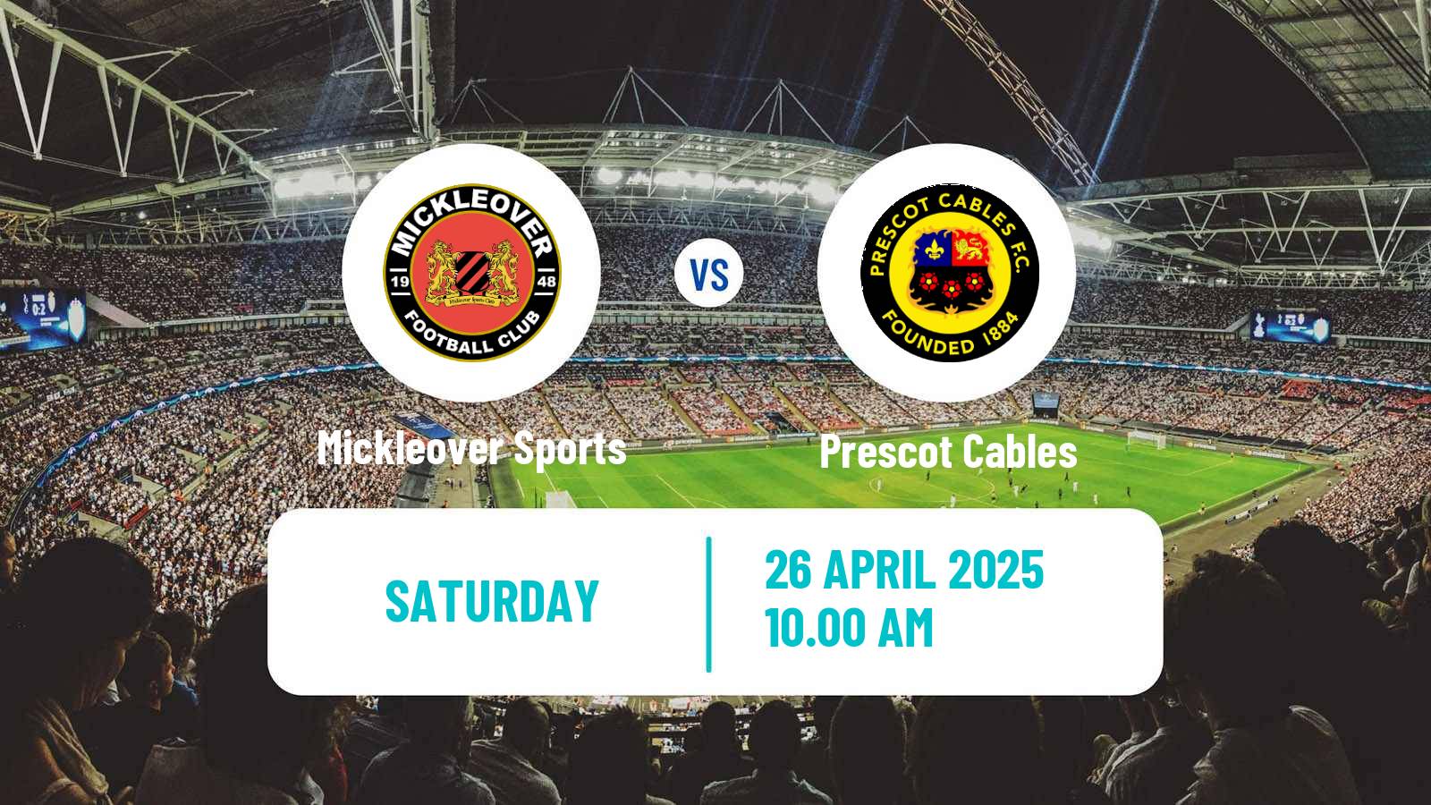 Football English NPL Premier Division Mickleover Sports - Prescot Cables