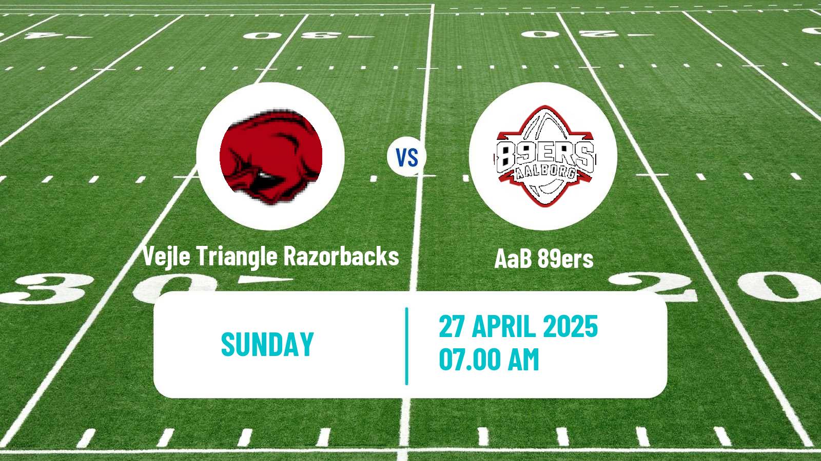 American football Danish National Ligaen American Football Vejle Triangle Razorbacks - AaB 89ers
