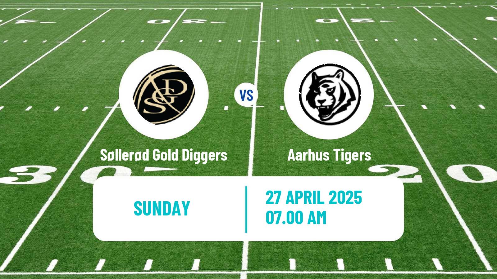 American football Danish National Ligaen American Football Søllerød Gold Diggers - Aarhus Tigers