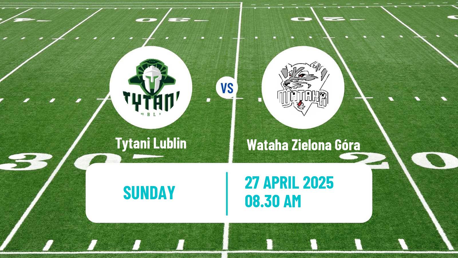 American football Polish PFL 1 Tytani Lublin - Wataha Zielona Góra