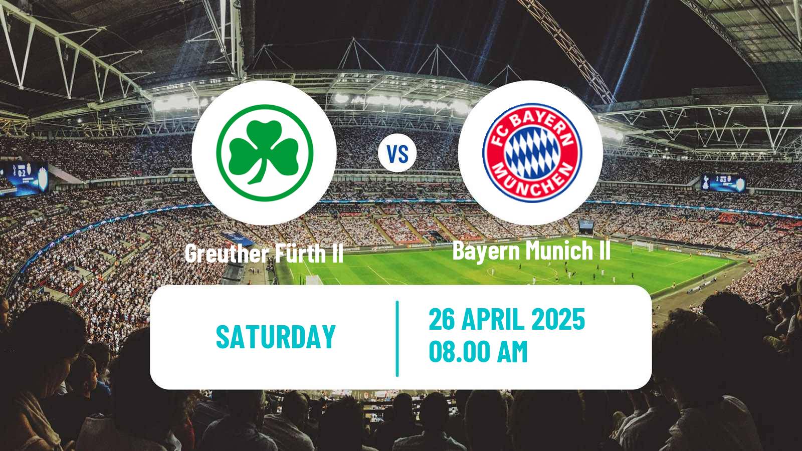 Football German Regionalliga Bayern Greuther Fürth II - Bayern Munich II