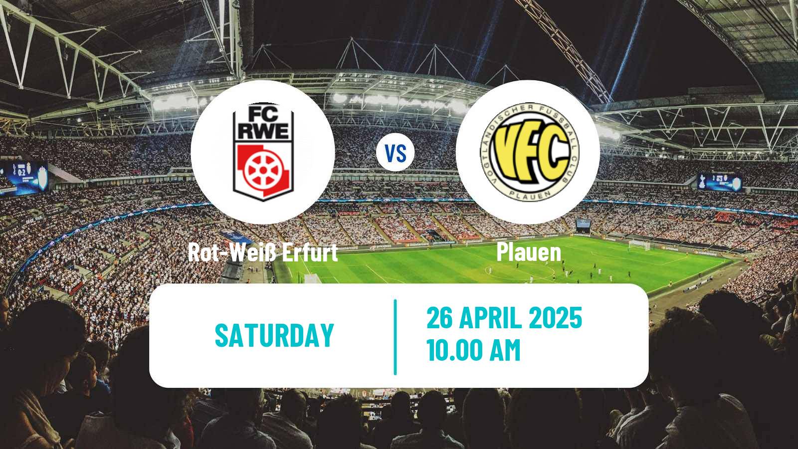 Soccer German Regionalliga Nordost Rot-Weiß Erfurt - Plauen