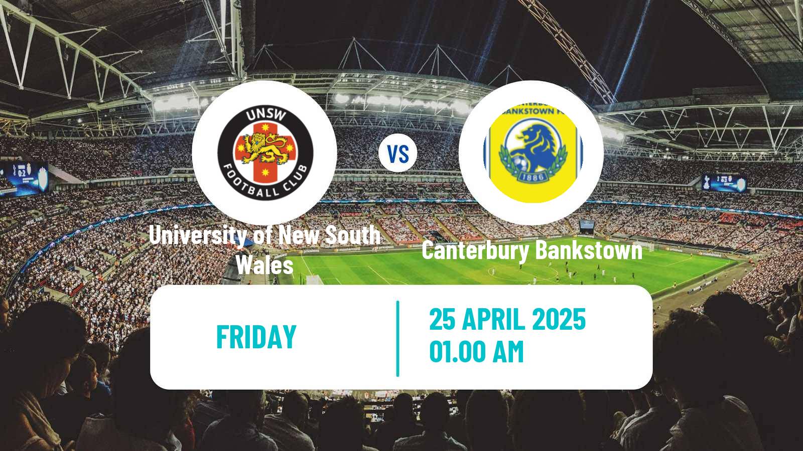 Football Australian NSW League One University of New South Wales - Canterbury Bankstown