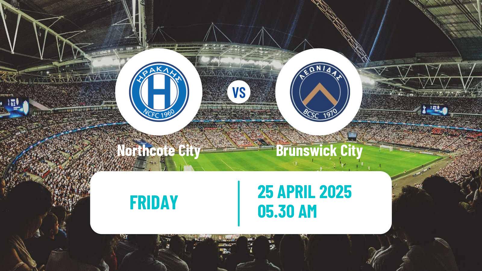 Soccer Australian Victoria Premier League Northcote City - Brunswick City