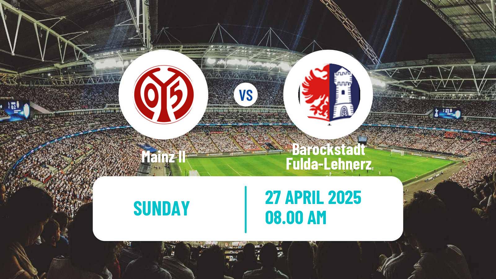 Soccer German Regionalliga Sudwest Mainz II - Barockstadt Fulda-Lehnerz