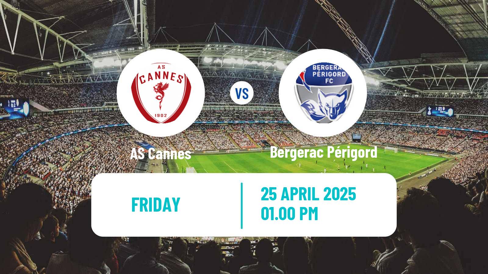 Soccer French National 2 - Group A Cannes - Bergerac Périgord