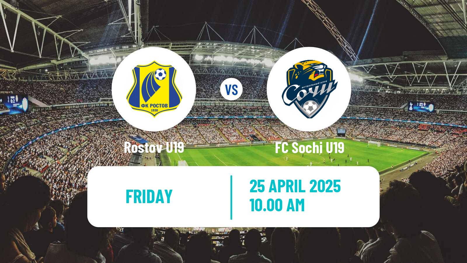 Football Russian Youth League Rostov U19 - Sochi U19
