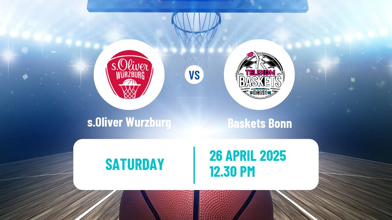 Basketball German BBL s.Oliver Wurzburg - Baskets Bonn