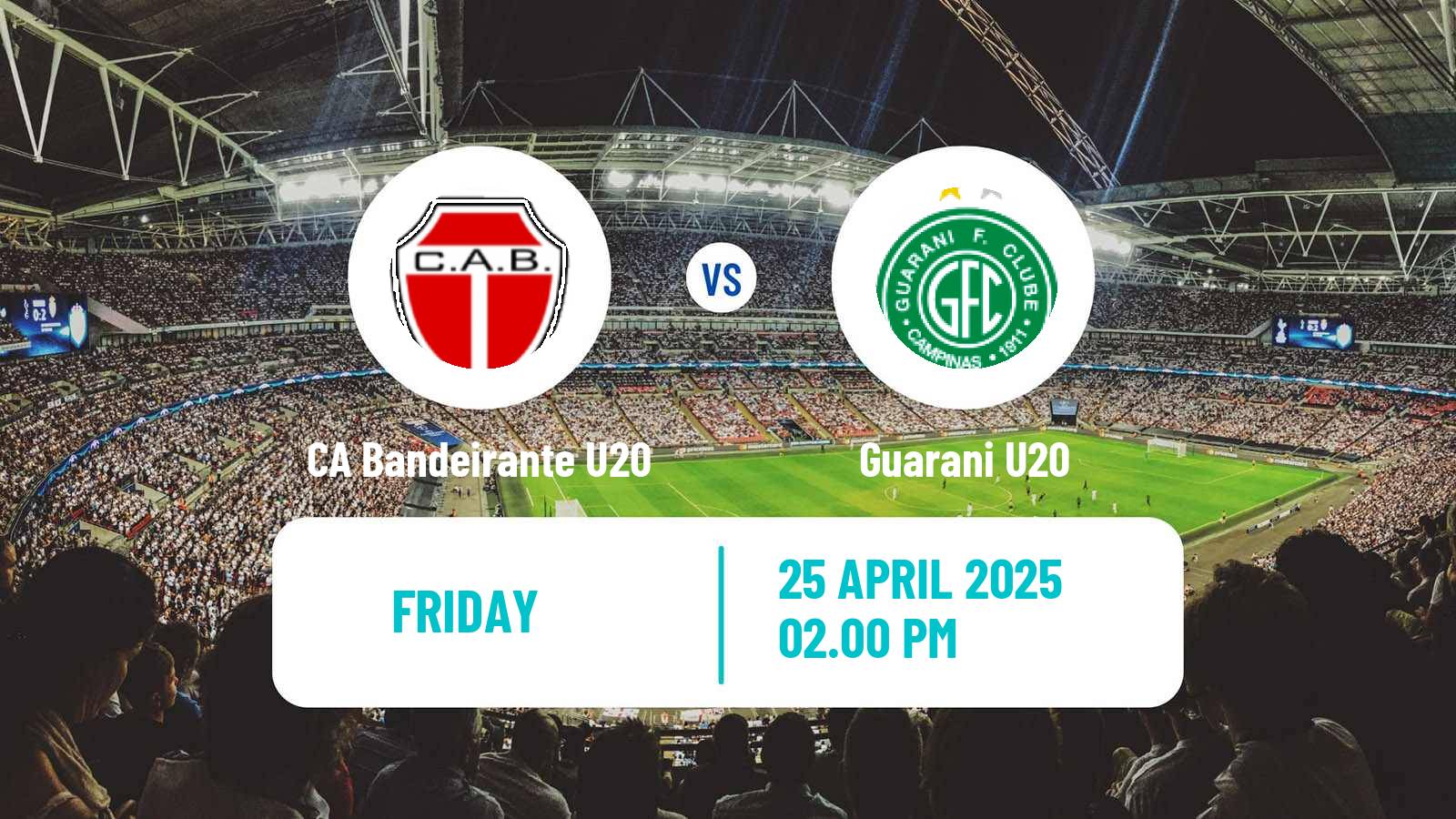 Soccer Brazilian Paulista U20 CA Bandeirante U20 - Guarani U20