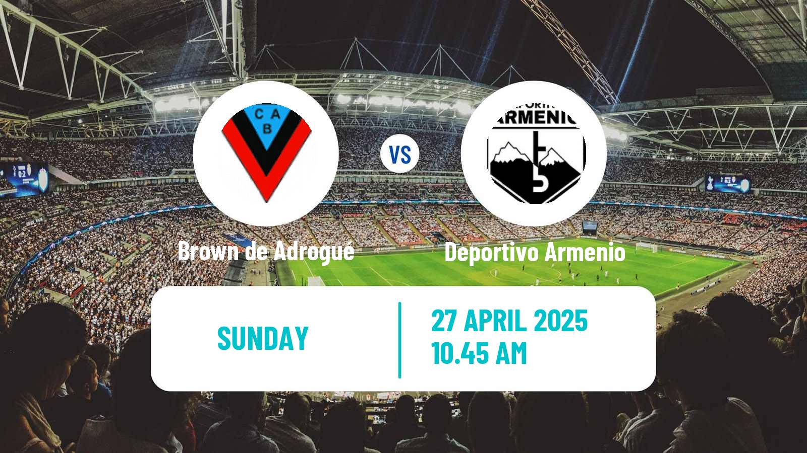 Soccer Argentinian Primera B Brown de Adrogué - Deportivo Armenio