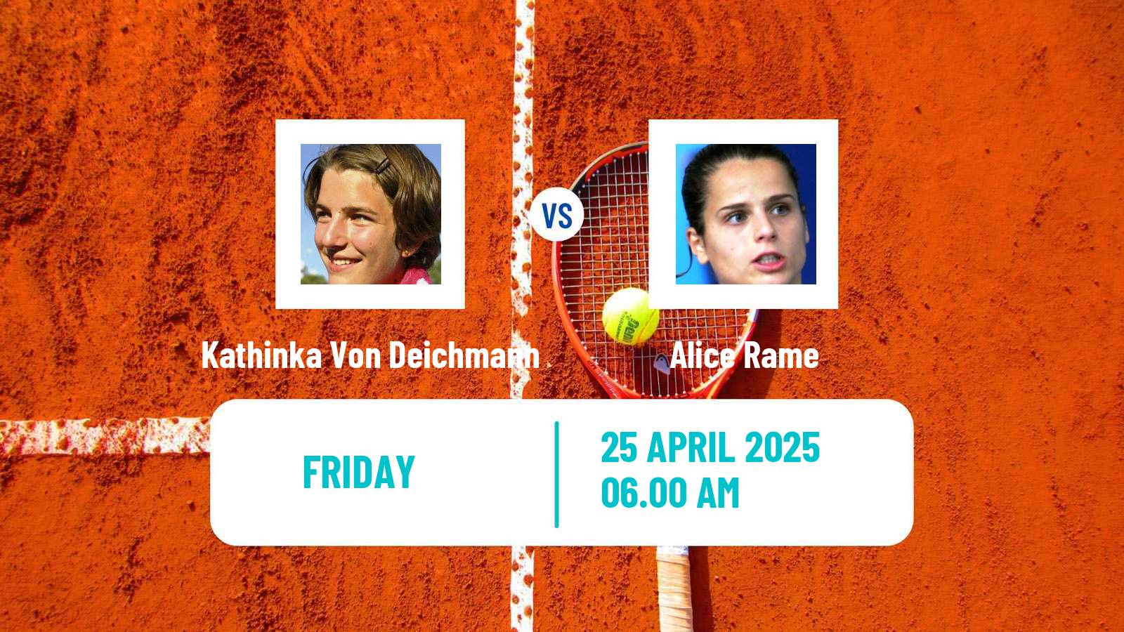 Tennis ITF W75 Chiasso Women Kathinka Von Deichmann - Alice Rame