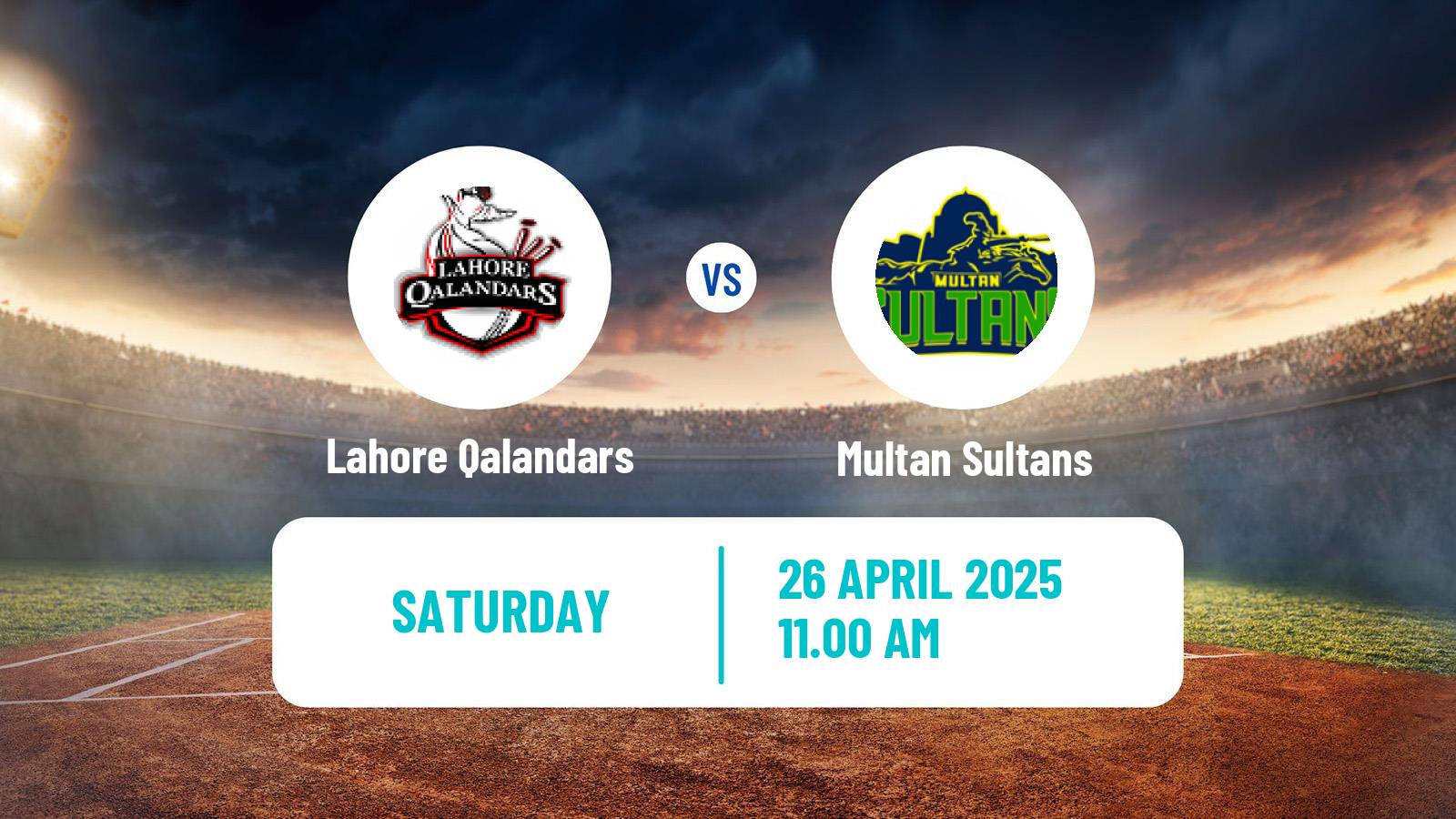 Cricket Pakistan Super League Cricket Lahore Qalandars - Multan Sultans